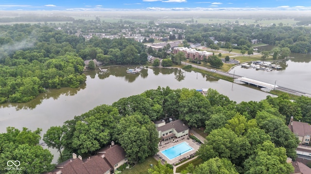 102 Knoll Ct Unit D, Noblesville, IN 46062 - bird's eye view of a nearby body of water and a pool