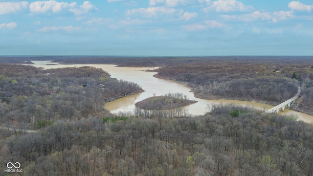 10495 Deer Run Rd, Poland, IN 47868 - aerial view featuring a forest view and a water view