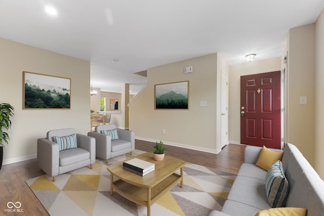 518 Carthage Cir, Westfield, IN 46074 - living area with wood finished floors and baseboards