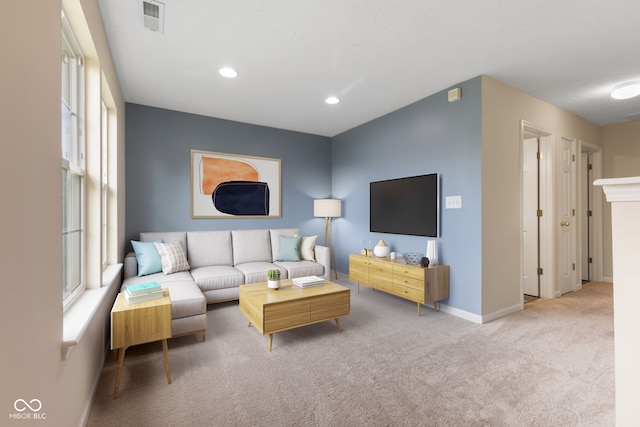 518 Carthage Cir, Westfield, IN 46074 - carpeted living area with baseboards and recessed lighting
