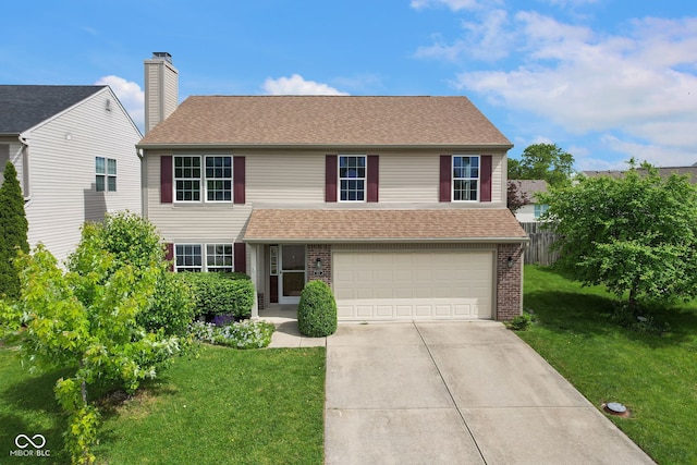 518 Carthage Cir, Westfield, IN 46074 - traditional-style home featuring brick siding, driveway, a garage, and roof with shingles
