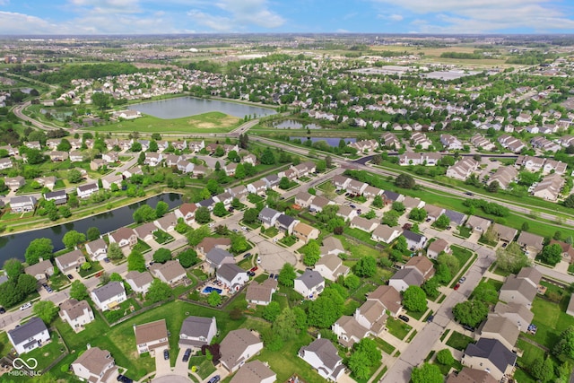 518 Carthage Cir, Westfield, IN 46074 - aerial view of property and surrounding area with a large body of water and nearby suburban area