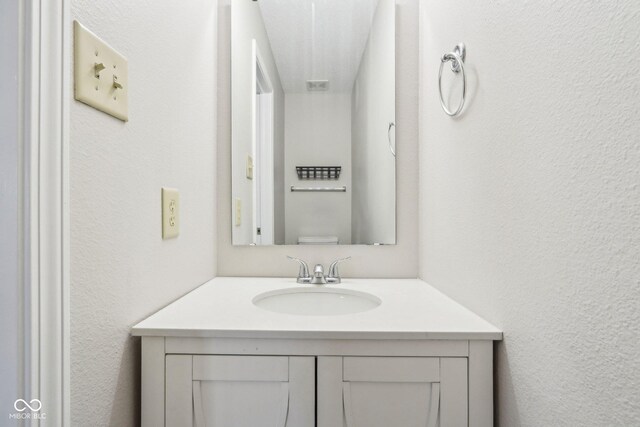 10303 Memorial Knoll Dr, Indianapolis, IN 46234 - bathroom featuring a textured wall and vanity