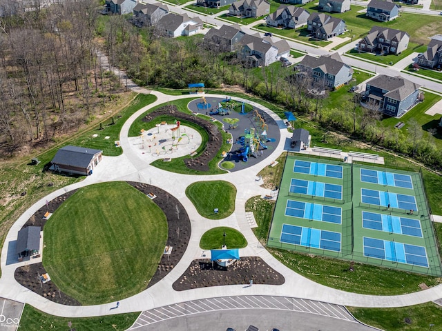bird's eye view with a residential view