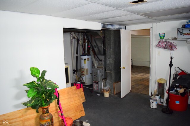 4107 Eisenhower Dr, Indianapolis, IN 46254 - finished below grade area featuring heating unit and gas water heater