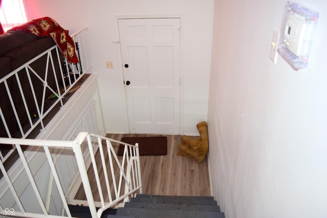 4107 Eisenhower Dr, Indianapolis, IN 46254 - stairs with wood finished floors