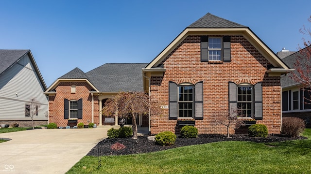 528 Dylan Dr, Carmel, IN 46032 - view of front of house with brick siding, a shingled roof, and concrete driveway