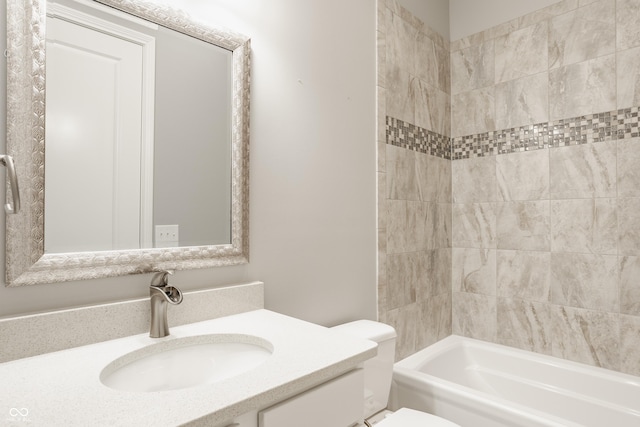 528 Dylan Dr, Carmel, IN 46032 - bathroom featuring toilet, vanity, and shower / washtub combination