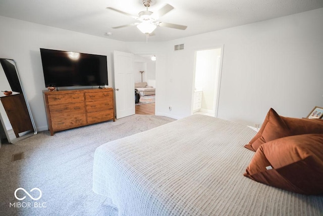 8917 N Old State Road 37, Bloomington, IN 47408 - bedroom featuring carpet, visible vents, baseboards, and ceiling fan