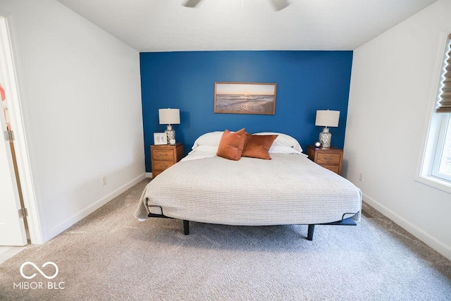 8917 N Old State Road 37, Bloomington, IN 47408 - bedroom featuring carpet floors, baseboards, and a ceiling fan