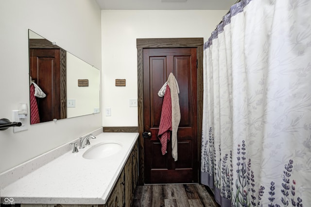 3864 N US Highway 231, Greencastle, IN 46135 - bathroom featuring wood finished floors and vanity