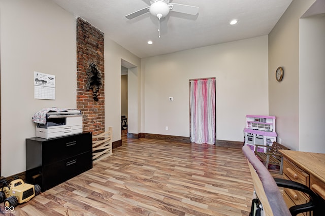 3864 N US Highway 231, Greencastle, IN 46135 - office space featuring recessed lighting, light wood-type flooring, baseboards, and ceiling fan