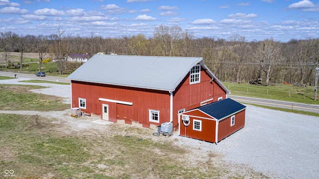 3864 N US Highway 231, Greencastle, IN 46135 - view of barn featuring a yard, driveway, and a view of trees