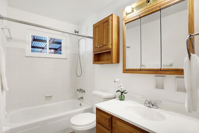3809 Wildwood Dr, Indianapolis, IN 46239 - full bathroom with shower / tub combo with curtain, vanity, and toilet