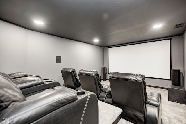 4644 Shelby Cir, Greenwood, IN 46143 - cinema featuring visible vents, recessed lighting, and light carpet