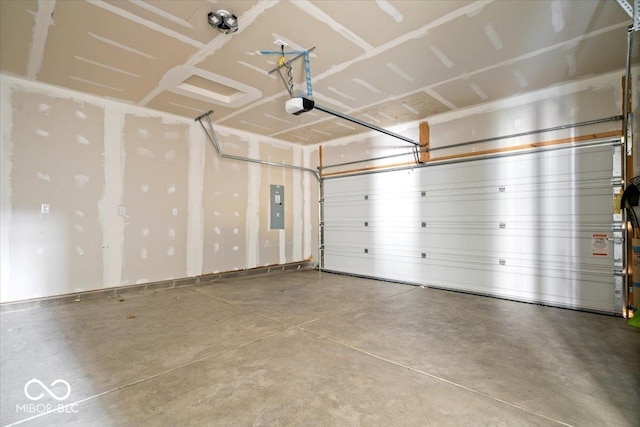 7012 Pickett Pl, Carmel, IN 46033 - garage with electric panel and a garage door opener