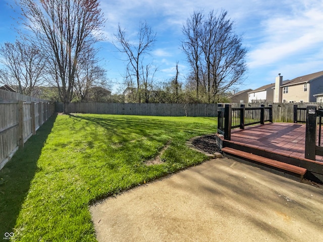 8251 Garden Ridge Rd, Indianapolis, IN 46237 - view of yard with a deck and a fenced backyard
