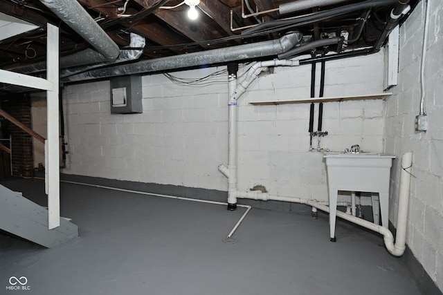 view of unfinished below grade area