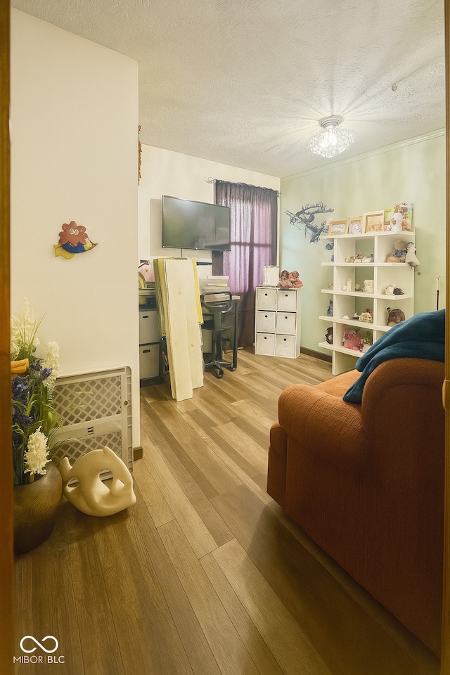 474 Mill, Coatesville, IN 46121 - living room with wood finished floors and a textured ceiling