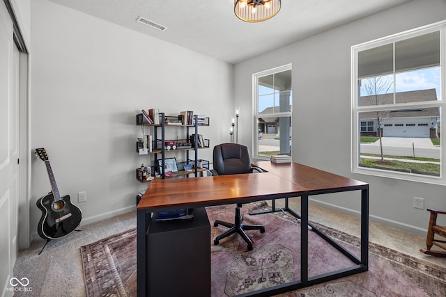 7210 Covington St, Lebanon, IN 46052 - office area with visible vents, baseboards, and carpet floors