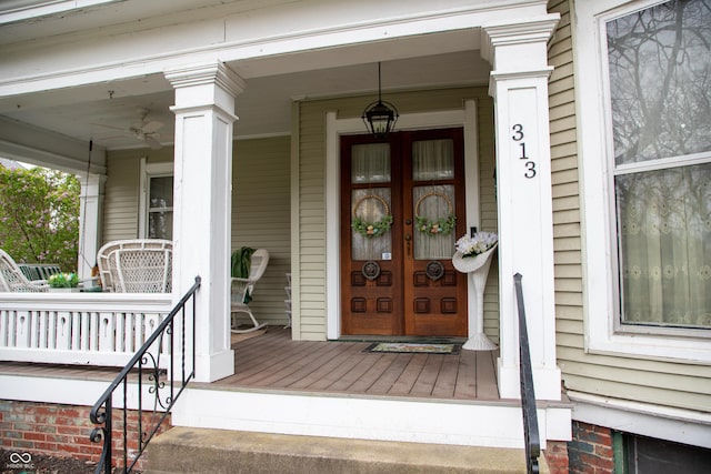 313 E Wabash Ave, Crawfordsville, IN 47933 - property entrance with a porch