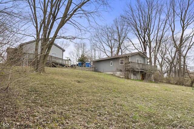 5713 Bluff Rd, Indianapolis, IN 46217 - view of yard with a wooden deck