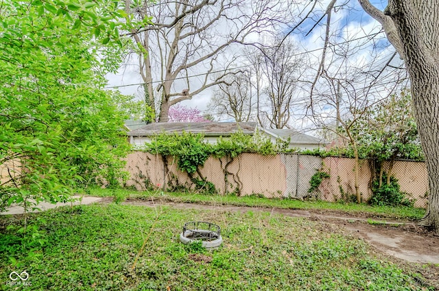 view of yard with fence