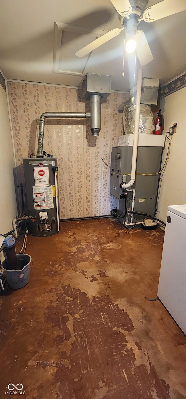 403 S Mill St, Veedersburg, IN 47987 - utility room featuring gas water heater