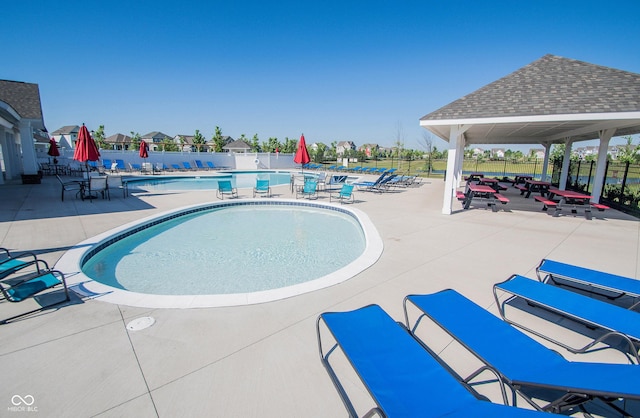 1534 Cloverdon Dr, Westfield, IN 46074 - community pool featuring a patio area and a gazebo