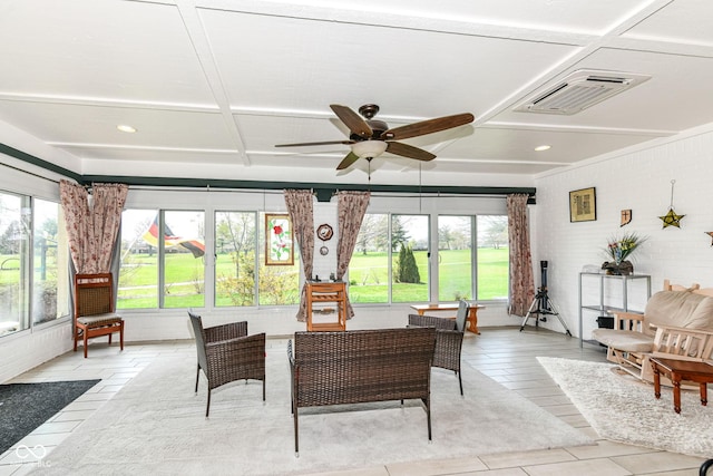 1153 Diablo Rd, Greenwood, IN 46143 - sunroom / solarium featuring plenty of natural light, visible vents, and coffered ceiling