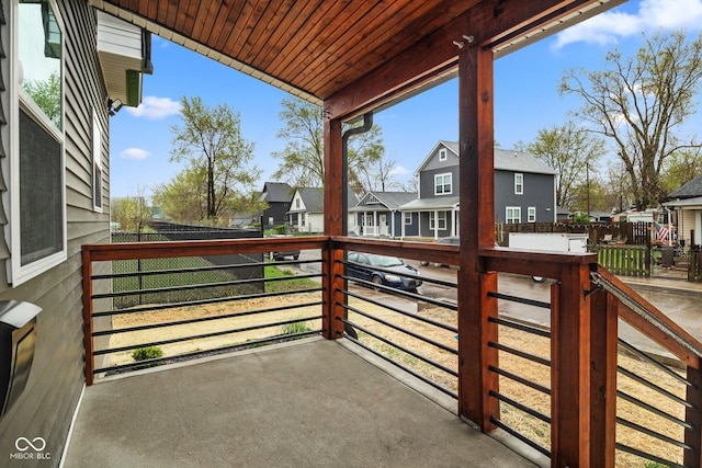balcony with a residential view