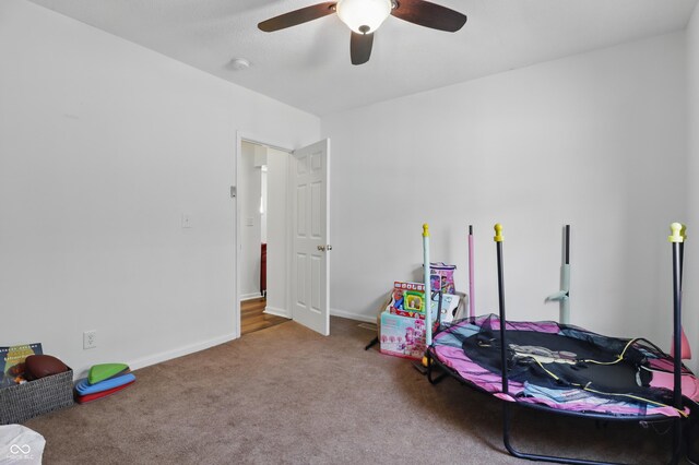 443 N Alton Ave, Indianapolis, IN 46222 - carpeted bedroom featuring a ceiling fan and baseboards