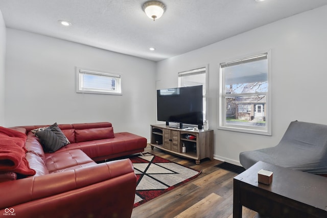 443 N Alton Ave, Indianapolis, IN 46222 - living area featuring recessed lighting, wood finished floors, and baseboards