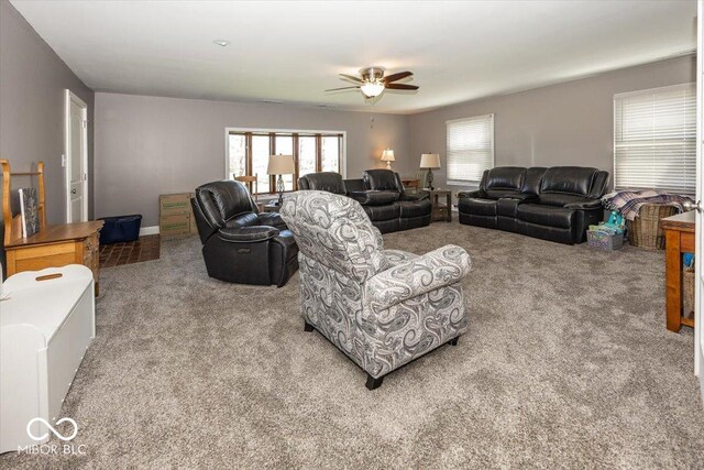 19702 Tomlinson Rd, Westfield, IN 46074 - living area featuring ceiling fan and carpet flooring