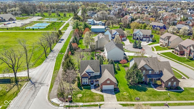 aerial view with a residential view