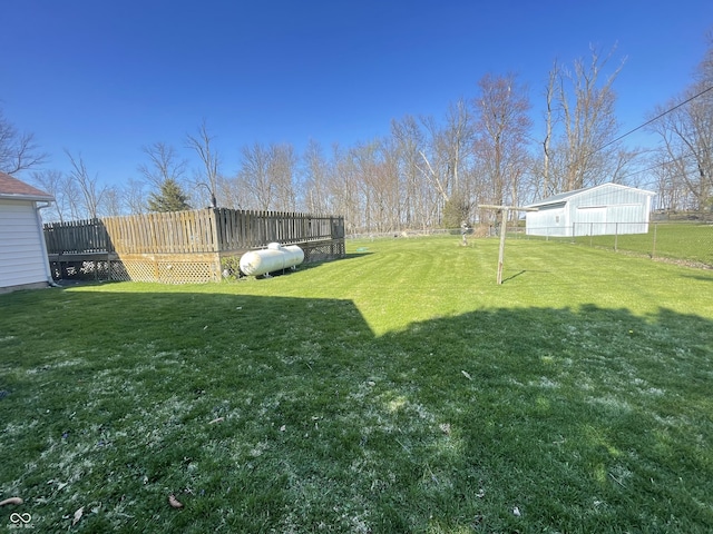 view of yard with a deck