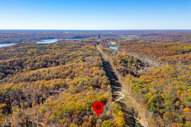 8847 E Northshore Dr, Unionville, IN 47468 - bird's eye view with a wooded view and a water view