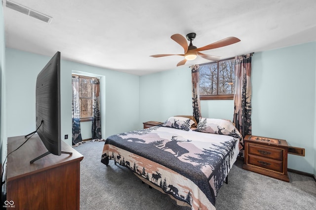 8847 E Northshore Dr, Unionville, IN 47468 - carpeted bedroom featuring visible vents and ceiling fan