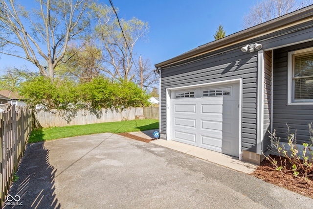 garage featuring fence