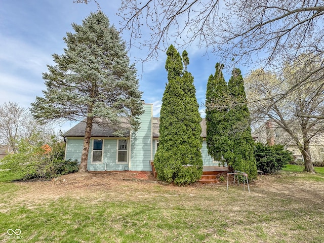 9362 Helmsdale Dr, Indianapolis, IN 46256 - exterior space with a lawn and a chimney