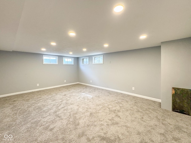 9362 Helmsdale Dr, Indianapolis, IN 46256 - below grade area with recessed lighting, carpet flooring, and baseboards