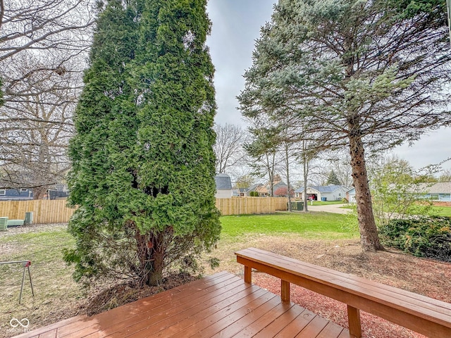 9362 Helmsdale Dr, Indianapolis, IN 46256 - wooden deck with a yard and fence