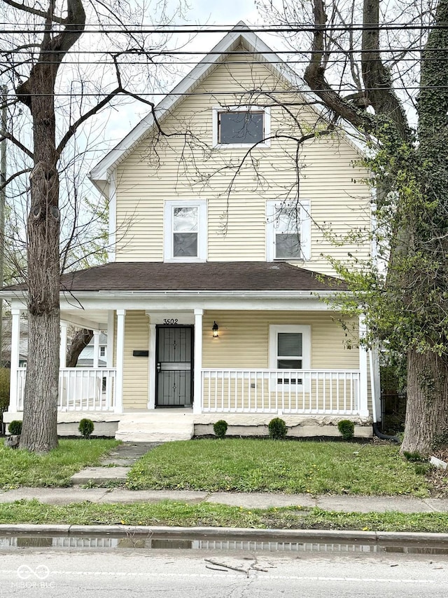 3502 N Illinois St, Indianapolis, IN 46208 - farmhouse featuring covered porch