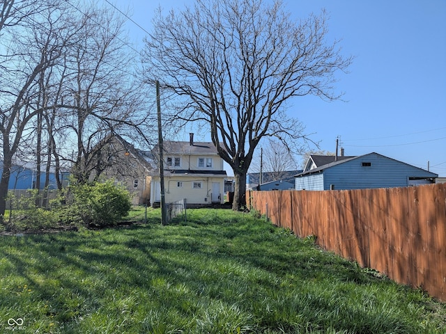view of yard with fence