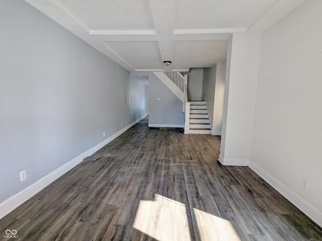 408 E Beecher St, Indianapolis, IN 46225 - unfurnished room featuring stairs, wood finished floors, and baseboards