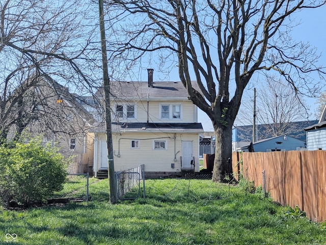 408 E Beecher St, Indianapolis, IN 46225 - back of house with a chimney and entry steps