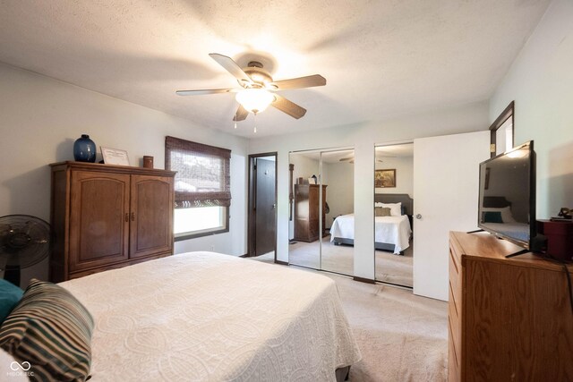 30 Sleepy Hollow Ct, Westfield, IN 46074 - bedroom with two closets, ceiling fan, and light carpet