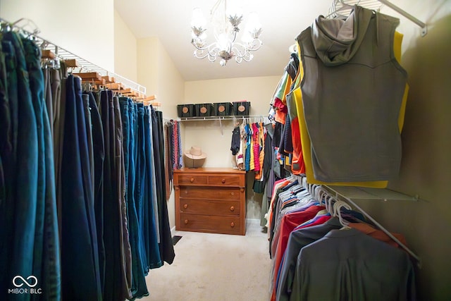 1060 Cape Coral Dr, Cicero, IN 46034 - spacious closet featuring a notable chandelier and carpet floors