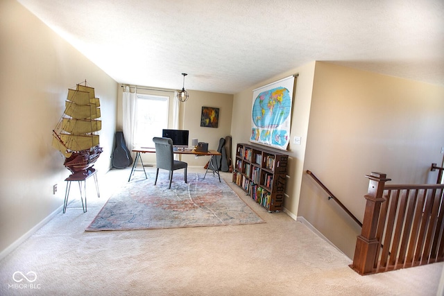 1060 Cape Coral Dr, Cicero, IN 46034 - carpeted office with baseboards and a textured ceiling