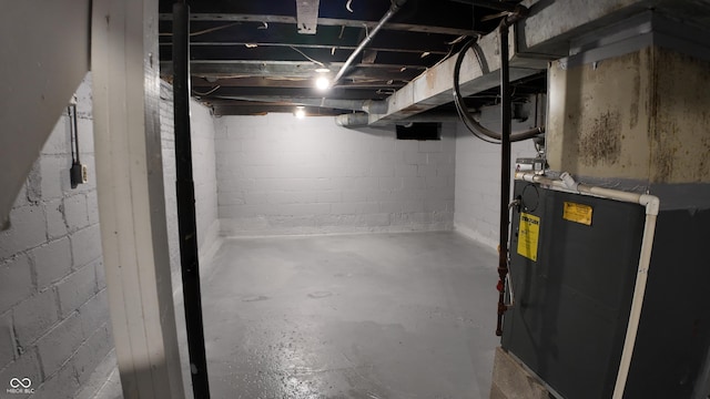 unfinished below grade area with heating unit